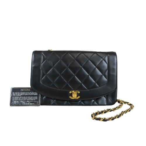 Rank A ｜ CHANEL Matrasse Diana Lamb Skin Double Flap Double Chain Bag ｜051021