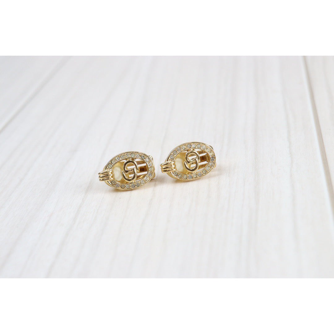 Rank SA ｜ Dior Earring Gold Rhinestone｜22120107