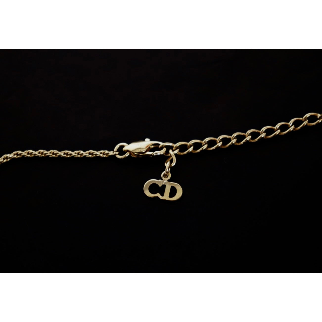 Christian Dior Goldtone Metal CD Logo Chain Necklace - Yoogi's Closet