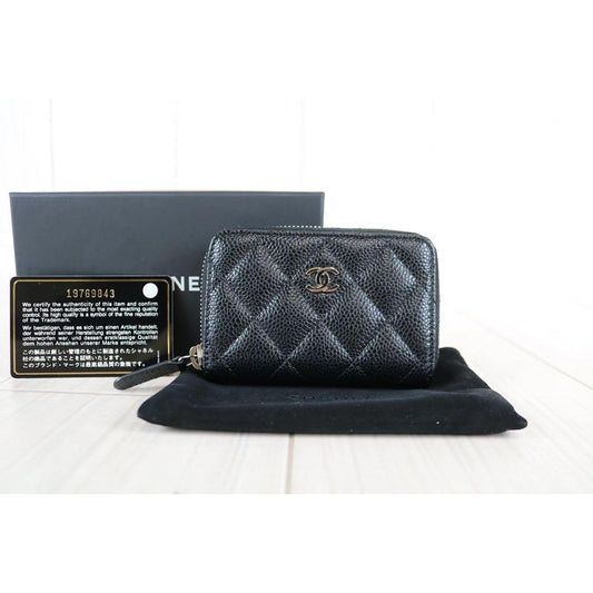 W-Rank A ｜Chanel Caviar Skin Matrasse Round Zipper Coin Case｜062003