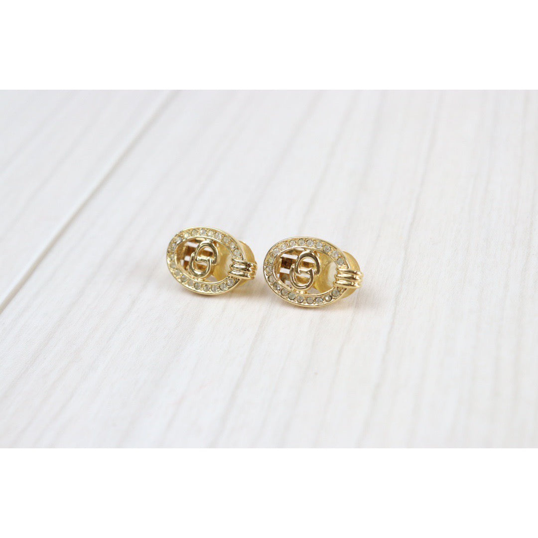 Rank SA ｜ Dior Earring Gold Rhinestone｜22120107