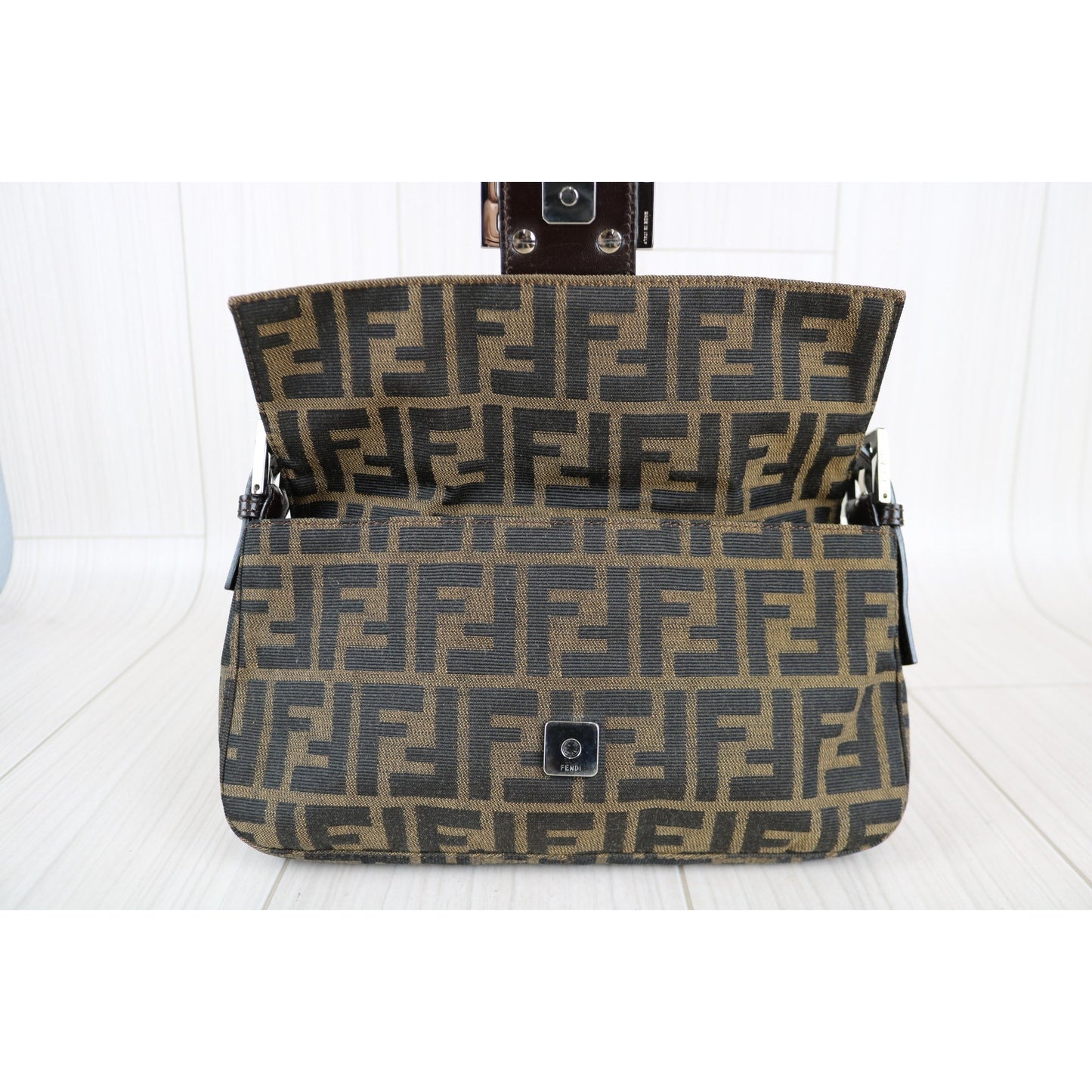 Rank A ｜ FENDI Zucca Mamma Baguette Shoulder Bag ｜061403