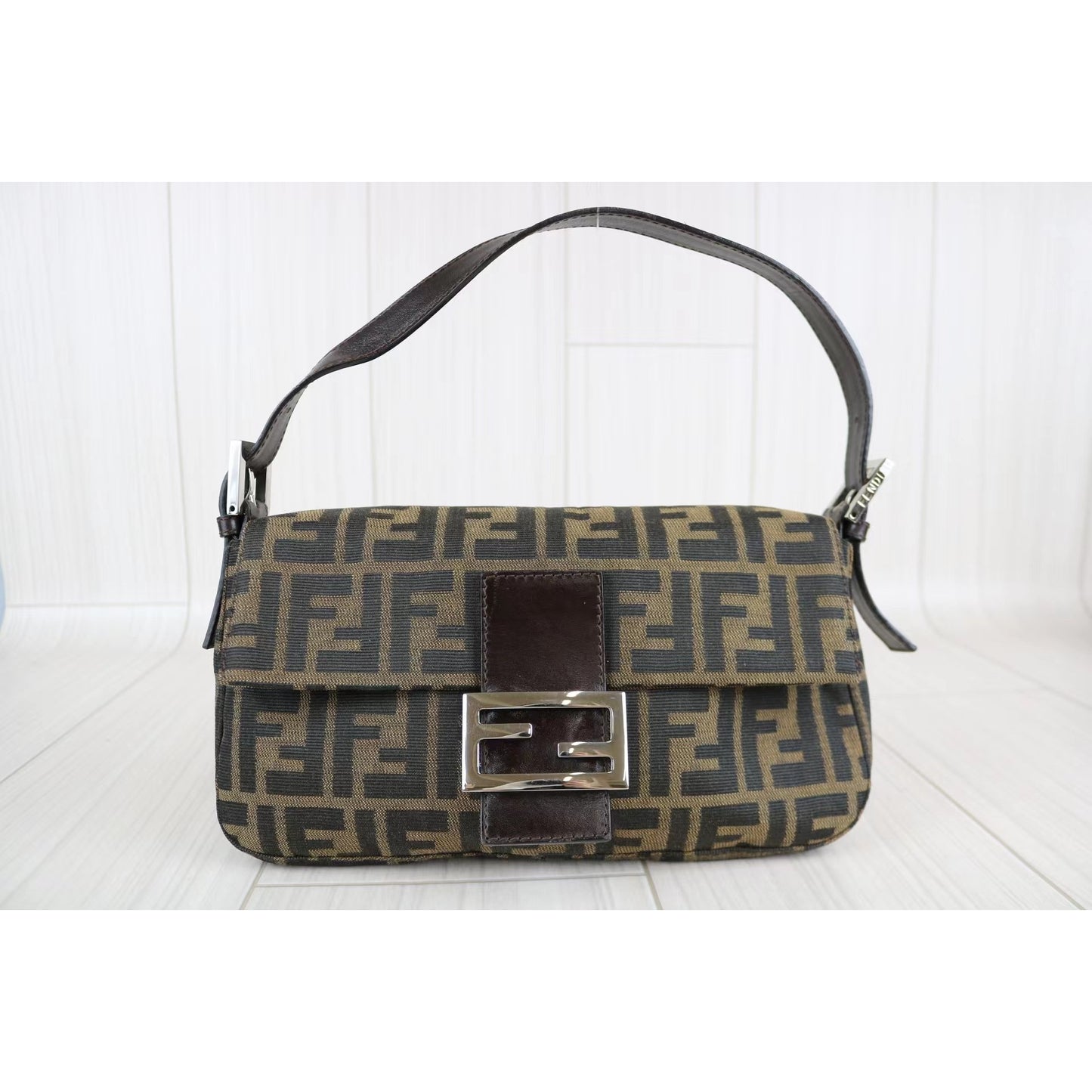 Rank A ｜ FENDI Zucca Mamma Baguette Shoulder Bag ｜070207