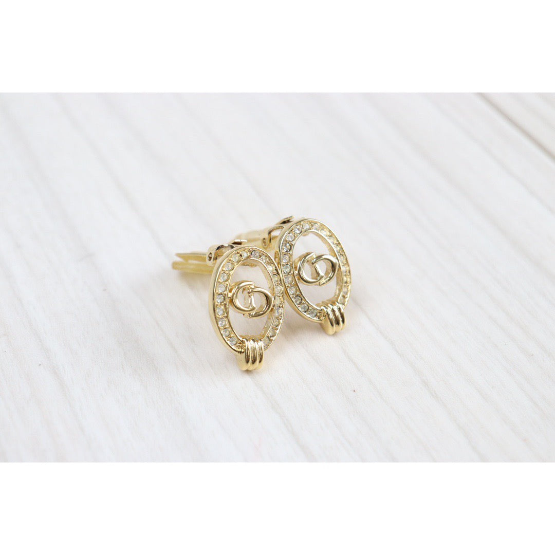 Rank SA ｜ Dior Earring Gold Rhinestone｜22120107