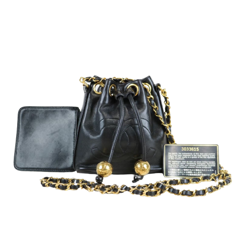 Rank A ｜ CHANEL Lambskin Drawstring Chain Shoulder｜ 062712