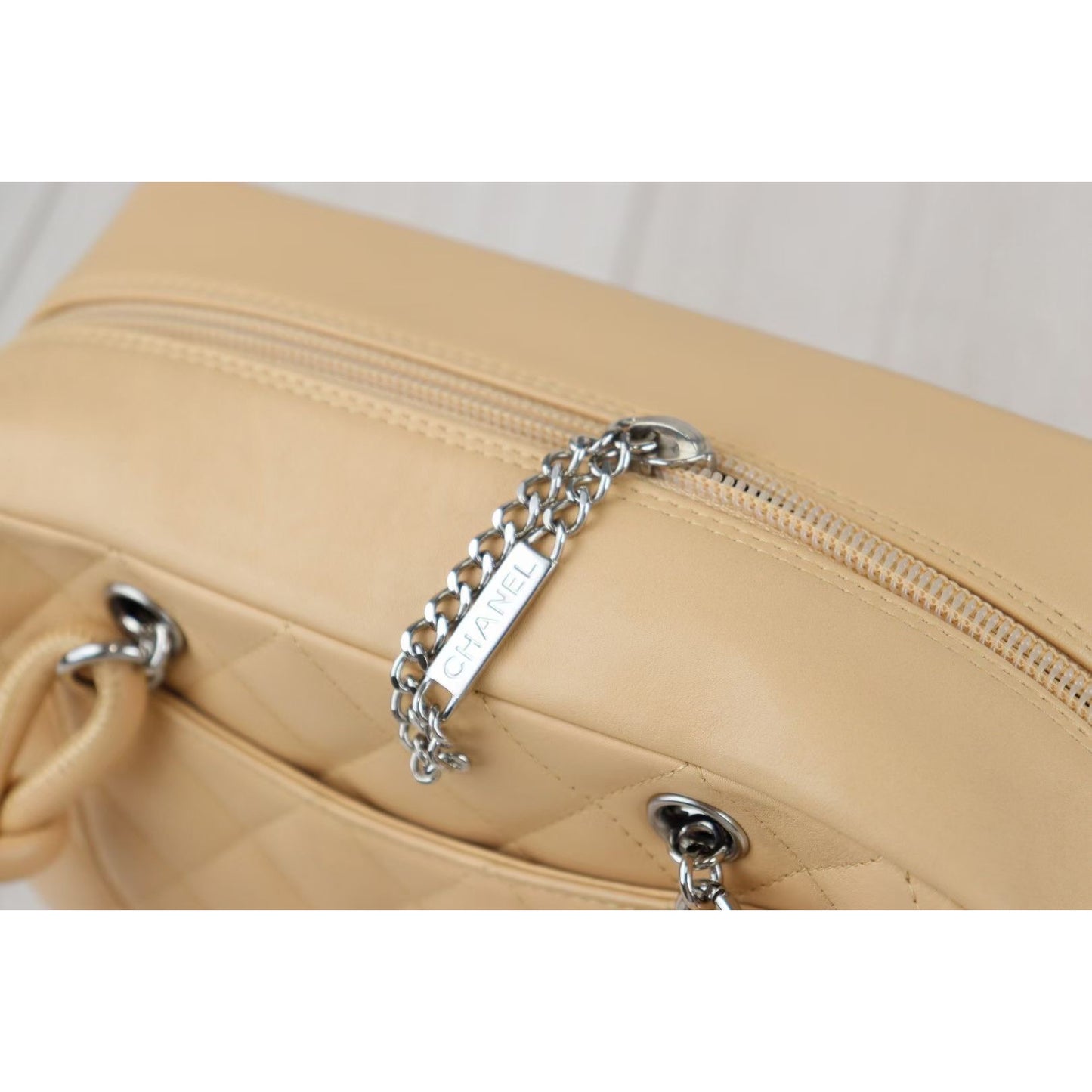 Rank A ｜ CHANEL Cambon Line CC Coco Mark Matelasse Bowling Bag Shoulder Bag Lambskin ｜  082012