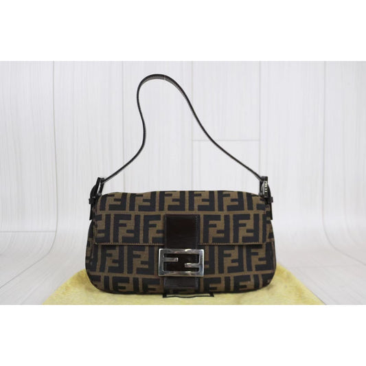 Rank A ｜ FENDI Zucca Mamma Baguette Shoulder Bag ｜032005