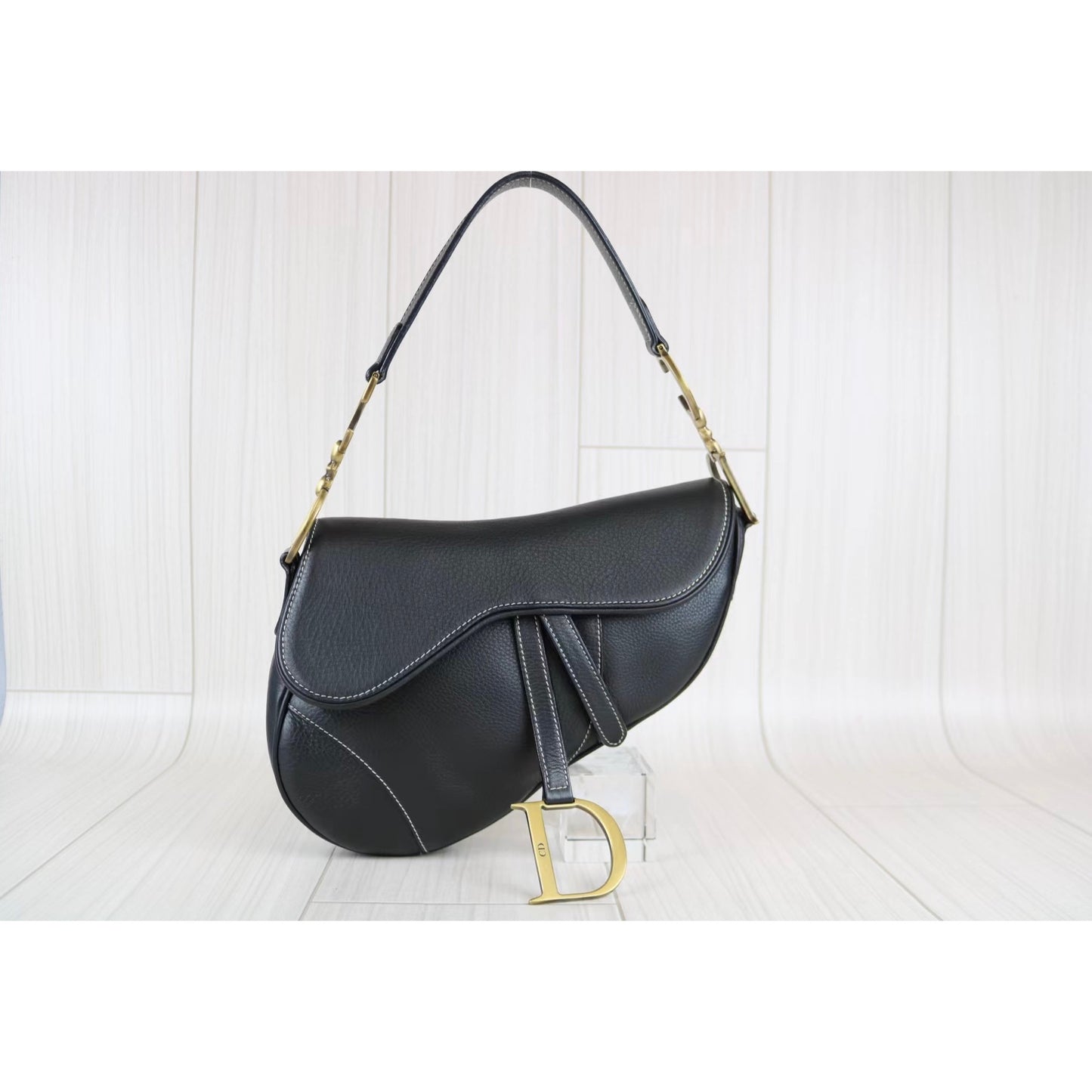 Rank SA | Dior Saddle Bag All Leather Black Shoulder Bag|070604