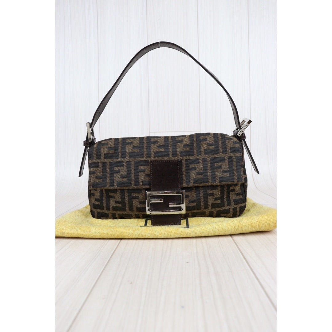 Rank A｜ FENDI Zucca Mamma Baguette Shoulder Bag ｜23040404