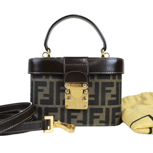 Rank A ｜FENDI Zucka Vanity 2way Hand Shoulder Bag｜052807